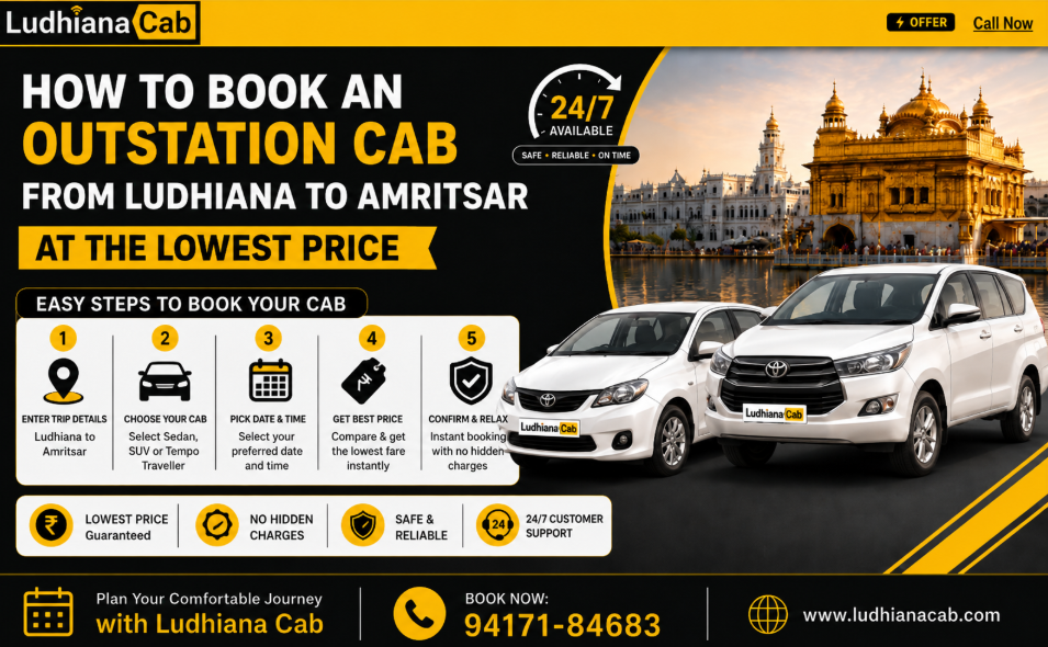 Outstation Cab from Ludhiana to Amritsar
