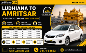 Ludhiana to Amritsar Cab Fare